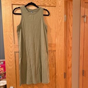 Sleeveless Olive Green Dress